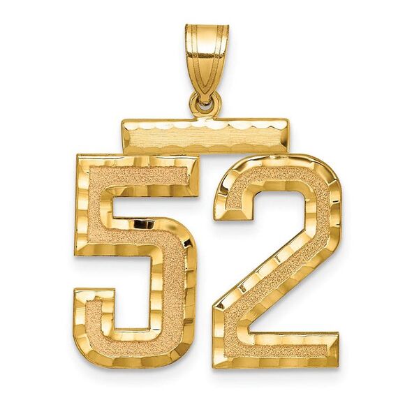 14k Yellow Gold Varsity Collection Large D/C Pendant Number 52